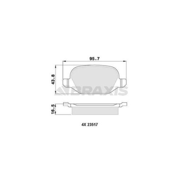 Braxis AA0103 Arka Fren Balatası Linea 1.3D Multijet 06 09-1.4 1.4T Jet 06 07-1.6 1.6D Multijet 06 09- 77365786