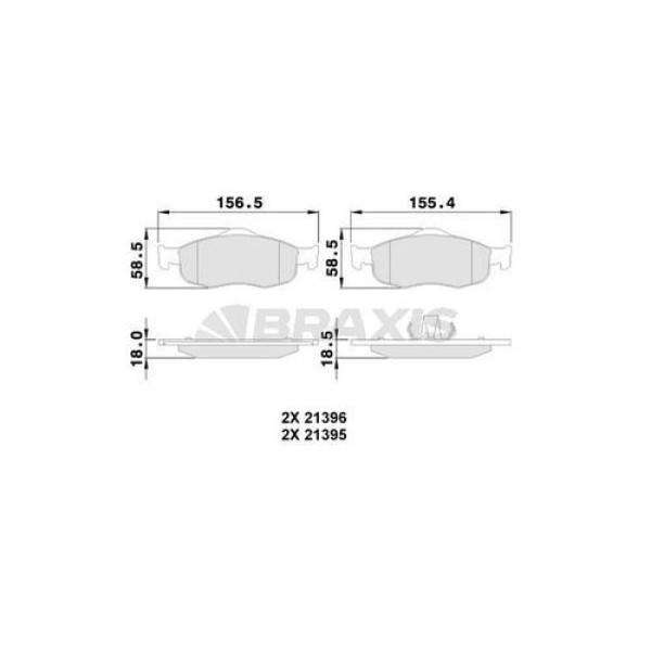 Braxis AA0112 Ön Fren Balatası Scorpio 92-98 Mondeo 1.6 1.8 2.0 1.8TD 2.4 2.5TD 93-00 Granada 92-94 Cougar 2 1521326 