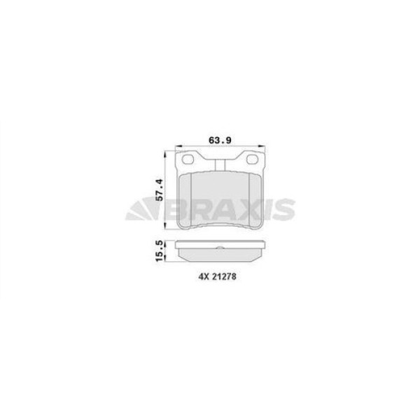 Braxis AA0113 Fren Balatası Arka V-Class 638 2 97-03 Vito 638 97-03-P406 P605 P607 95-07 4251.30