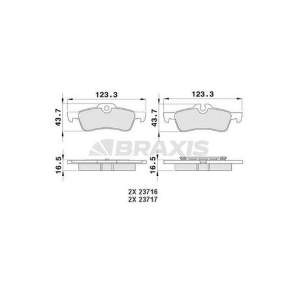 Braxis AA0115 Arka Balata Mini R50 R53 R51 34216762871