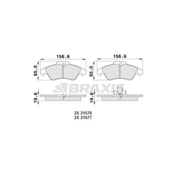 Braxis AA0118 Fren Balatası Ön V-Class 638 2 97-03 Vito 638 97-03 Sprinter 97-06 Lt 28 35 96-05 A0024203920