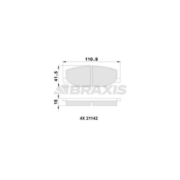 Braxis AA0121 Ön Fren Balatası Jimny 98-04 Samurai 86-00 Cabrio 81-87 GDB383 