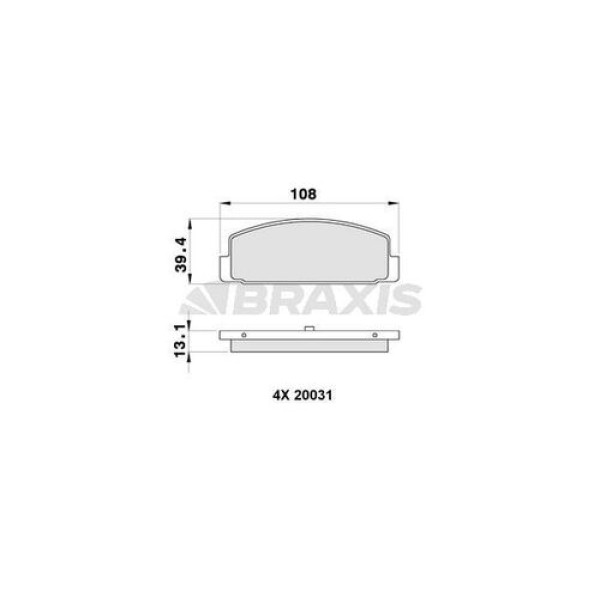 Braxis AA0131 Fren Balatası Arka Mazda 323 626 2.0 98-02 Mazda 6 03-10 Premacy 99-04 GJYB2648Z9C 