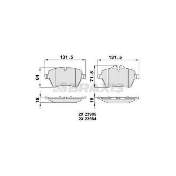 Braxis AA0156 Fren Balatası Ön Mini R50 R53 John Cooper Works 06-06 R56 R57 R58 R59 Cooper S 34116778320