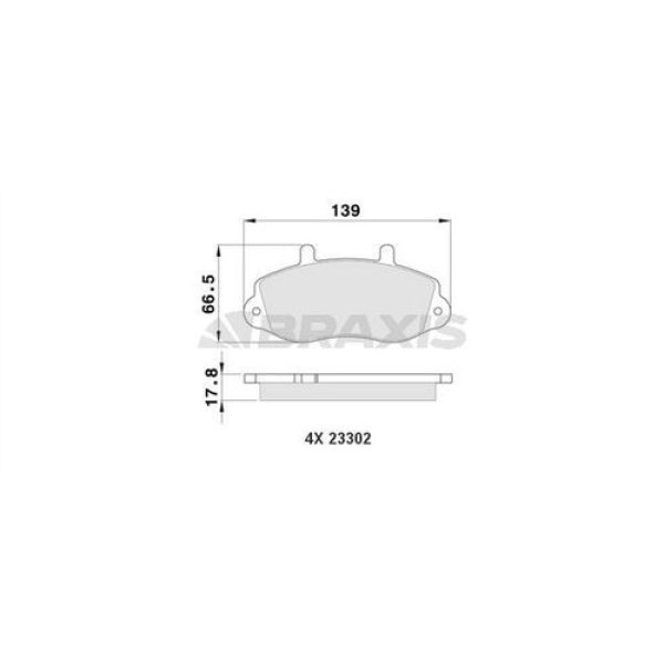 Braxis AA0158 Ön Fren Balatası S8U Master II Movano (15 İnç) 7701205294 