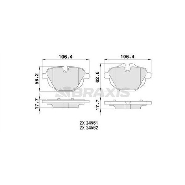 Braxis AA0170 Fren Balatası Arka BMW F10 F11 G29 34216885451 