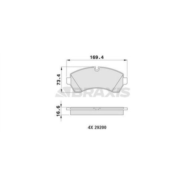 Braxis AA0177 Fren Balatası Ön Sprinter 906 06-907 910 18-Crafter 06-15 2E0698151A