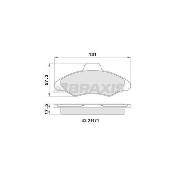 Braxis AA0185 Ön Fren Balatası Escort 90-00 Orion 1.3 1.4 1.6 90-93 Fişsiz 7075050