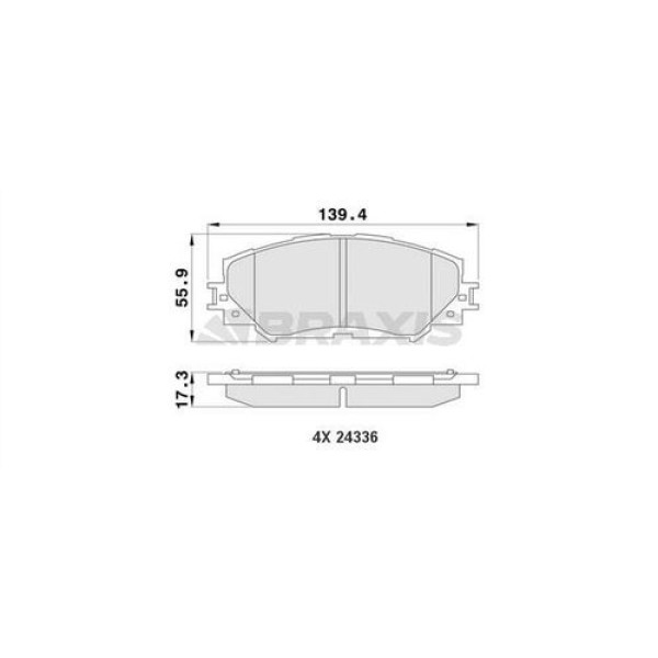 Braxis AA0188 Fren Balatası Ön Toyota Corolla 07-12 Auris 07-12 Urban Cruiser 09-Trezia 10-RAV4 06- 446512610
