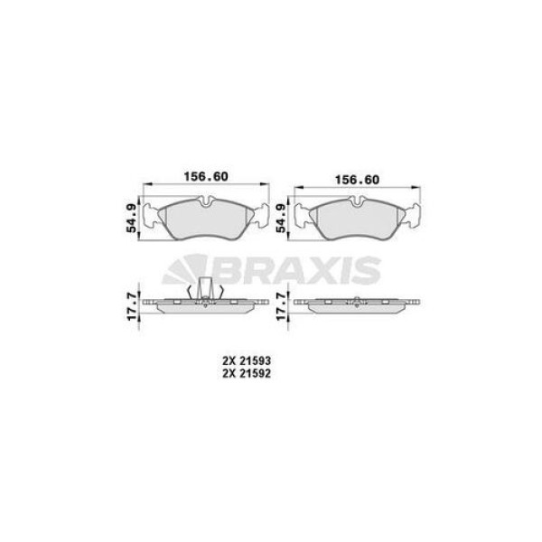 Braxis AA0198 Fren Balatası Arka Sprinter 96-06 Lt 28 35 46 96- A0024204020