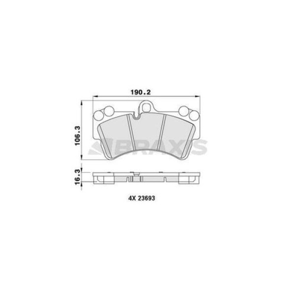 Braxis AA0199 Ön Fren Balatası (18) Q7 3.0TDI Quattro 4.2FSI QuoaTTro 03 06-Cayenne 955 Turbo 09 02-Touoreg 3.2 V5 7L0698151J
