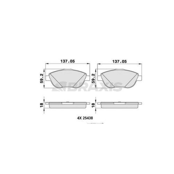 Braxis AA0211 Ön Fren Balatası C3 III DS3 C3 Picasso 2008 Epc DV6C (11 2009) 1607083180 