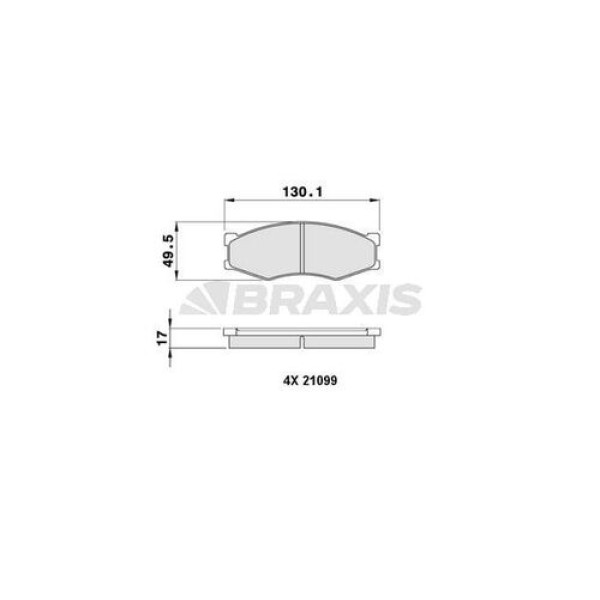 Braxis AA0226 Ön Fren Balatası Nissan Vanetta 86-95 Infiniti 90-93 Fairlady 84-90 300 Z84-90 Bluebird 85-89 410609C026