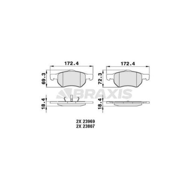 Braxis AA0229 Ön Fren Balatası Chrysler Grand Voyager III Iv 05072216AA 