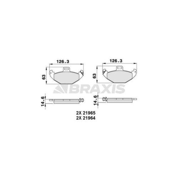 Braxis AA0263 Arka Fren Balatası Laguna 2.0 16V 2.0 3.0 2.1 7701205491