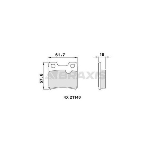 Braxis AA0267 Arka Fren Balatası (Disk İçin) Vectra A Astra F 1605728 