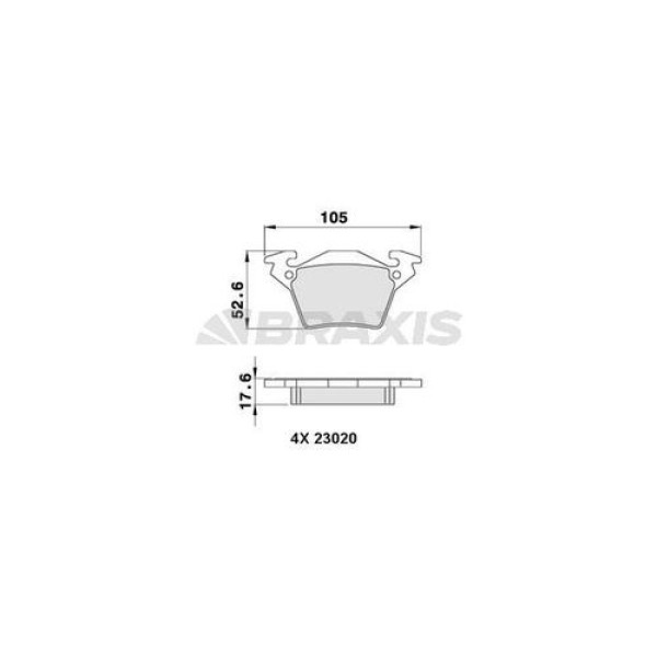 Braxis AA0280 Fren Balatası Arka V-Class 638 2 96-03 Vito 638 96-02 A0034200220