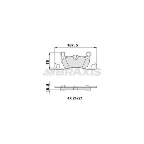 Braxis AA0283 Arka Fren Balatası Touareg (7P5) 3.6 V6 FSI 3.0V6 TSI Hybrid 4.2V8 FSI 3.0 V6 TDI 4.2 V8 TDI 01 10- 7P0698451