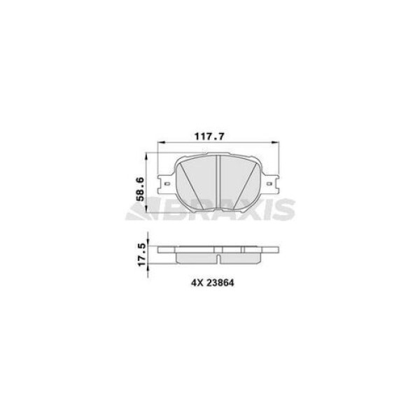 Braxis AA0294 Fren Balatası Ön Toyota Corolla 2001-2007 Verso 2001-2003 044652B030 