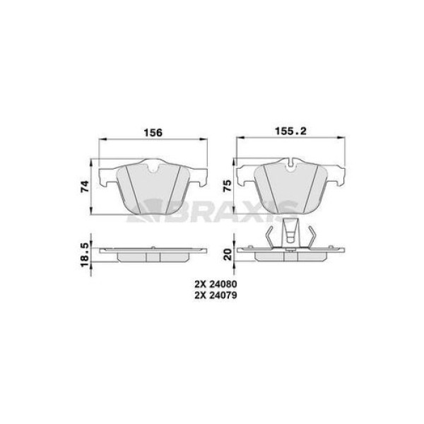 Braxis AA0331 Fren Balatası Ön Jaguar XJ (X351) 12-F-Type (X152) 12- C2C27291 