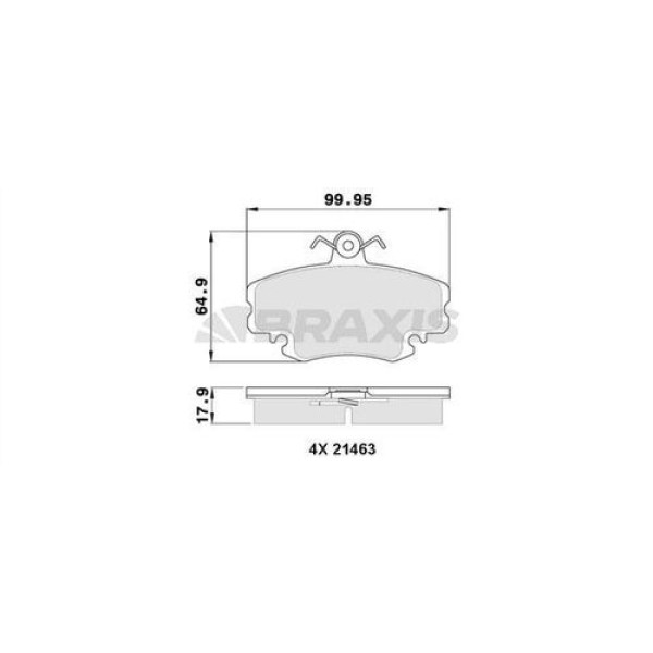 Braxis AA0338 Ön Fren Balatası P205 1.9 GTI (Fişli) 4253.10