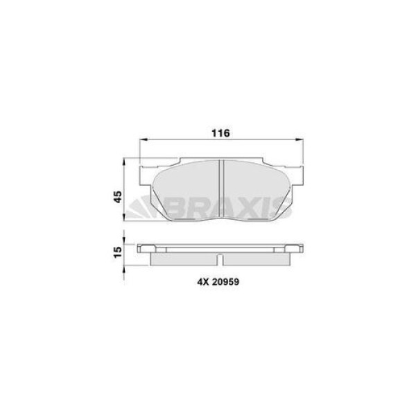 Braxis AA0349 Ön Fren Balatası Honda Civic 88-91 Cr89-92 Accord 83-85 Prelude 86- 45022SR3505