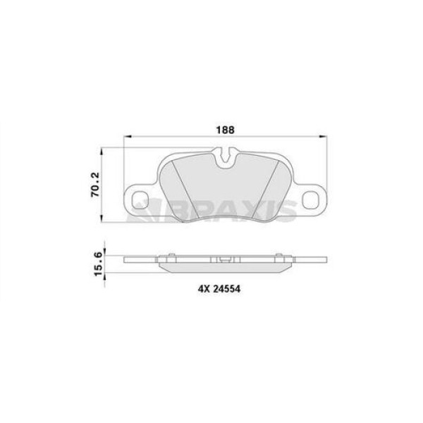 Braxis AA0387 Arka Fren Balatası Porsche Panamera 970 911 14- 97035294903 