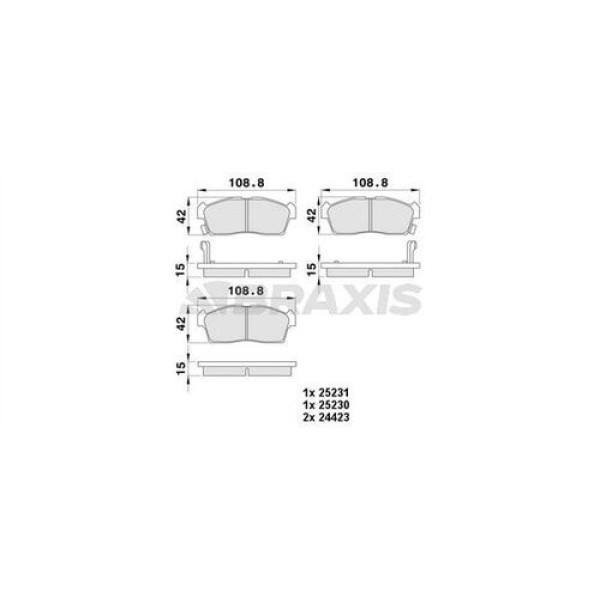 Braxis AA0395 Ön Fren Balatası Peugeot Citroen Mitsubishi C Zero Ion I Miev GDB1940 