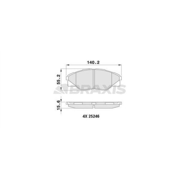 Braxis AA0457 Ön Fren Balatası Toyota HiIux 2.7 05-4x1 044650K290 