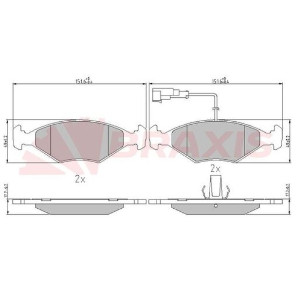 Braxis AA0603 Fren Balatası Ön Fişli Palio 1.4 Siena 9947917 