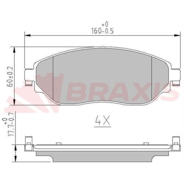 Braxis AA0606 Fren Balatası Ön Trafic III 14-Vivaro B 14- 4423332 
