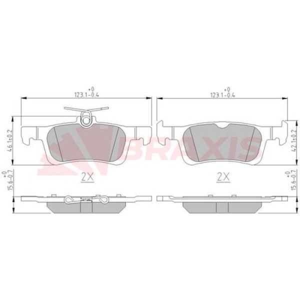 Braxis AA0622 Fren Balatası Arka 308 13- 1610814180 