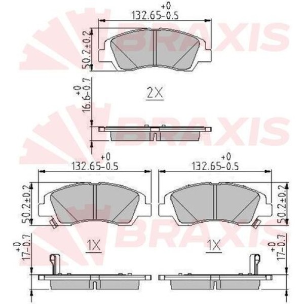 Braxis AA0631 Ön Fren Balatası Hyundai i10 1.0 1.2 2013- 58101B9A70 