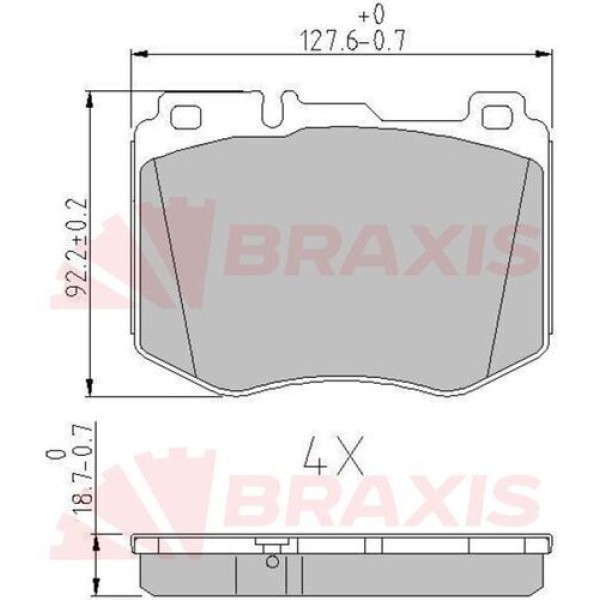 Braxis AA0636 Fren Balatası Ön W205 14-S205 14-C205 15-A205 16-W213 16-S213 16-C238 16-A238 17- A0084201820 