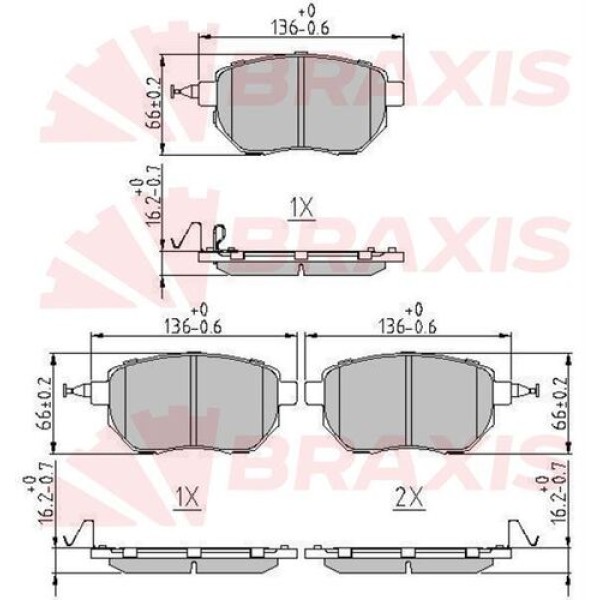 Braxis AA0641 Fren Balatası Ön Murano 06-11 Fx35 03-Fx45 03- 41060CA093 