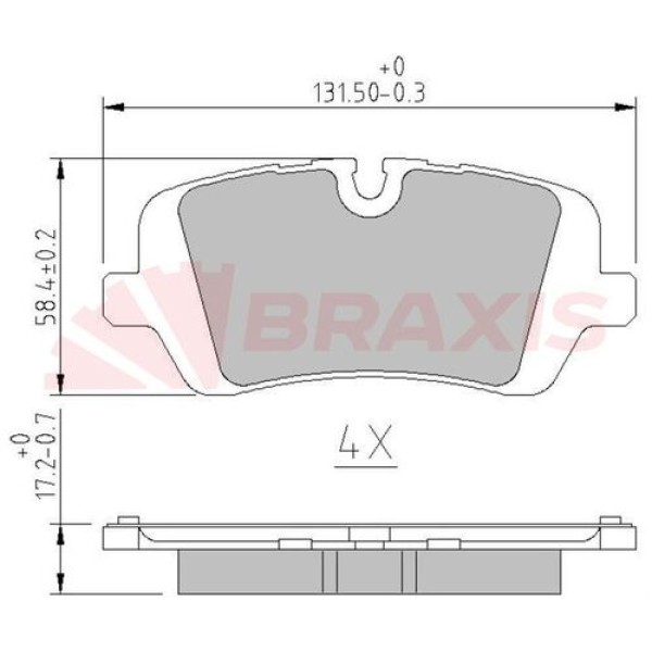 Braxis AA0658 Fren Balatası Arka Range Rover 13-Range Rover Sport 14- LR079935 