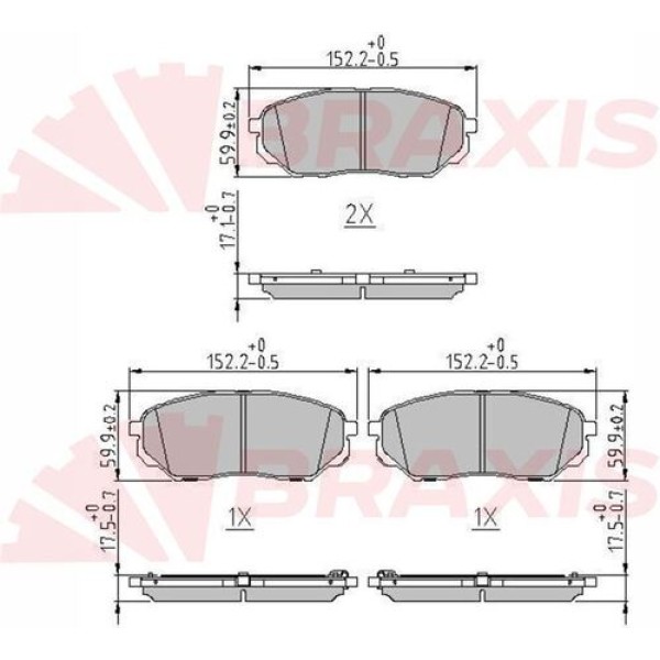 Braxis AA0676 Fren Balatası Ön Kia Sorento III 14-Sportage 2.0 CRDI 15- 58101C5A70 