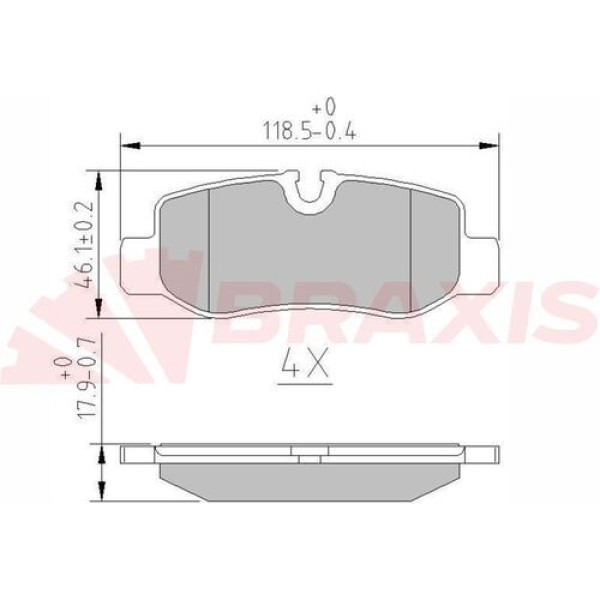 Braxis AA0678 Fren Balatası Arka V-Class W447 14-Vito W447 14- A4474200320