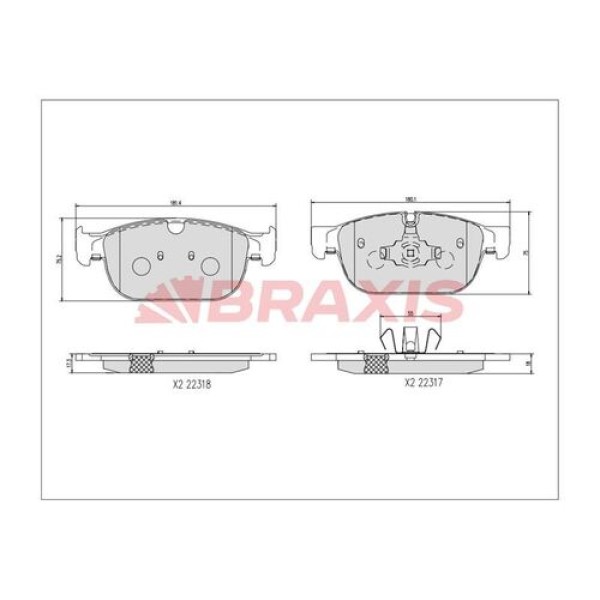Braxis AA0727 Ön Fren Balatası Xc90 15-XC60 15-S90 15-V90 17-19 Jant 18 Jant 31445976
