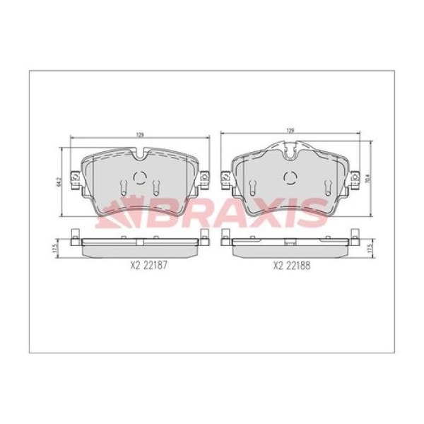 Braxis AA0734 Fren Balatası Ön BMW F45 F46 14-Mini F55 F56 F57 13- 34106863293 