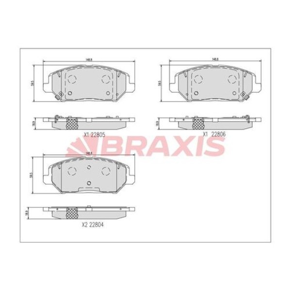 Braxis AA0749 Fren Balatası Hyundai Ön I30 2016-Kia Ceed 2018- 58101G4A10