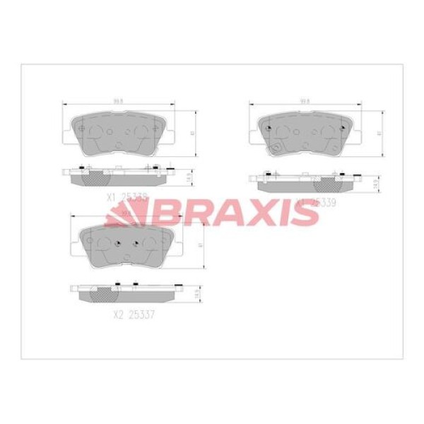 Braxis AA0756 Fren Balatası Arka Kia Picanto 17- 58302G6A10 