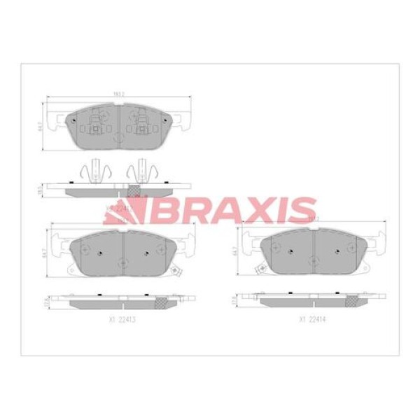 Braxis AA0759 Ön Fren Balatası Ford Galaxy S-Max 18-) Edge 2.0 TDCI 15-17 KTJ1GC2K021AA 