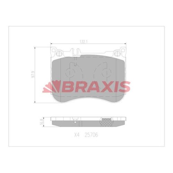 Braxis AA0765 Fren Balatası Ön S-Class W222 13-C217 14-A217 15- A0084200220