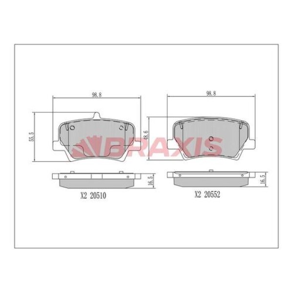 Braxis AA0775 Arka Fren Balatası Volvo Xc40 17- 31687033