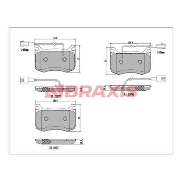 Braxis AA0782 Fren Balatası Ön Alfa Giulia 15- 77367676