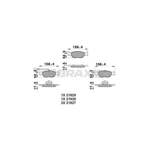 Braxis AB0041 Ön Fren Balatası Marea 1.6 1.9 TD 96-Marea Weekend 1.6 I 1.8 I 1.9 TD 96-Brava 1.9 D TD 96-Alfa 71753042