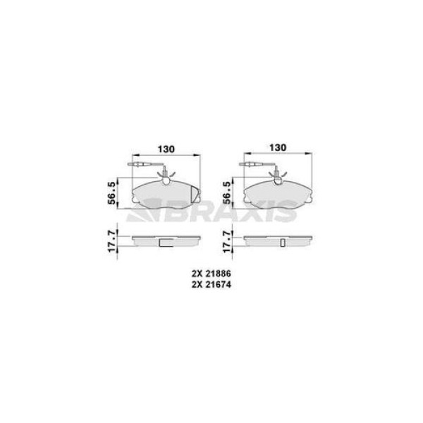 Braxis AB0048 Ön Fren Balatası Peugeot Citroen 306 406 607 Xsara 4251.32 