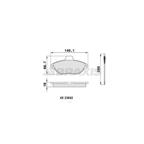 Braxis AB0064 Ön Fren Balatası Jumpy Scudo Expert DW8B (Fişli) 00-P806 Evasion 1.8 8V 4254.54 