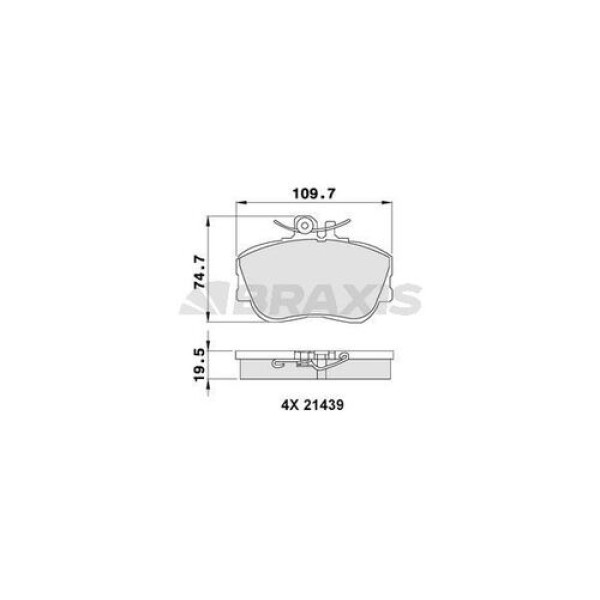 Braxis AB0069 Fren Balatası Ön C-Serisi W202 94-00 S202 96-00 A0024202120 